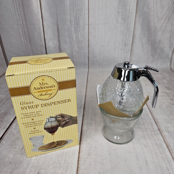 MRS. ANDERSON'S BAKING Glass Syrup/Honey Dispenser with Stand - Picture 6 of 9